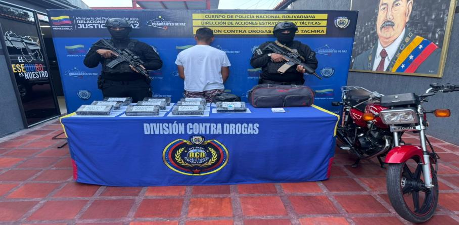 PNB INCAUTA 10 KILOS DE COCAÍNA EN GARCÍA DE HEVIA DEL TÁCHIRA