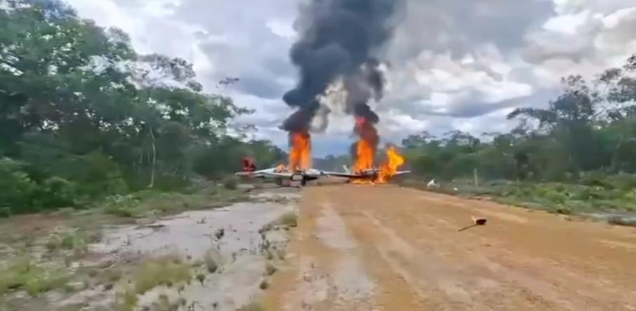 SISTEMA DEFENSIVO TERRITORIAL INUTILIZÓ AERONAVES OCULTAS EN PISTA CLANDESTINA EN AMAZONAS