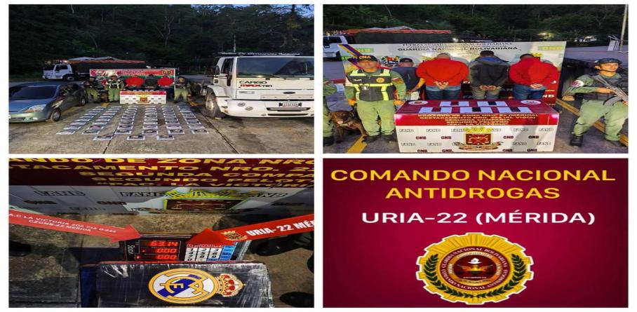 EFECTIVOS MILITARES INCAUTAN DE 63 KILOGRAMOS DE COCAÍNA EN EL ESTADO MÉRIDA