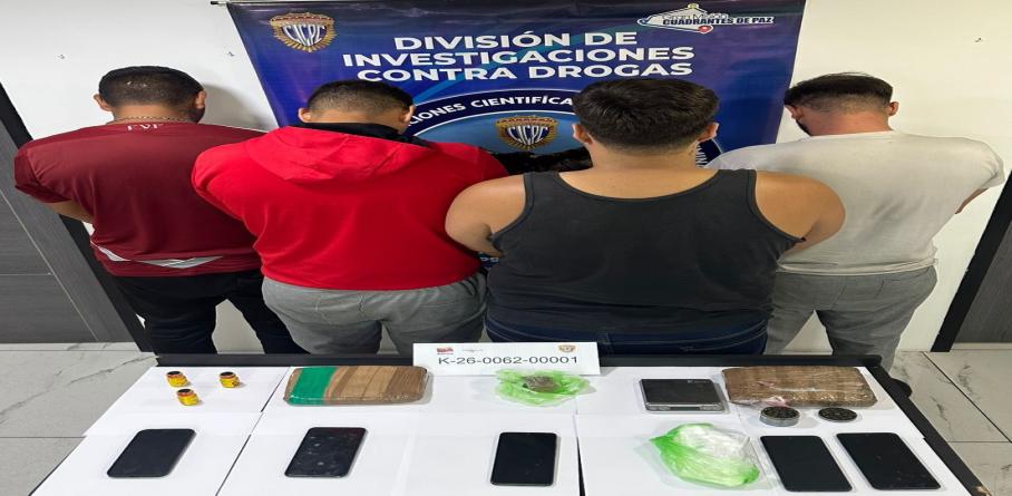 Imagen de CUATRO PERSONAS DETENIDAS POR POSESIÓN ILÍCITA DE DROGAS EN CHACAO