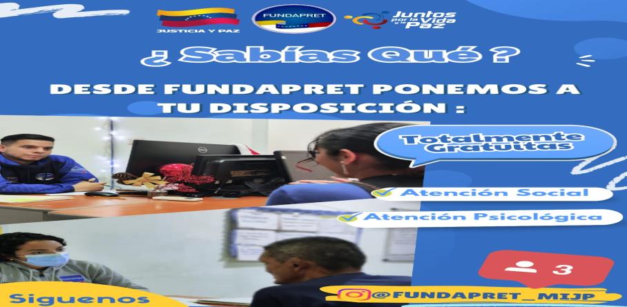 Imagen de FUNDAPRET RATIFICA SU COMPROMISO SOCIAL CON SERVICIOS GRATUITOS DE ATENCIÓN PSICOLÓGICA Y ORIENTACIÓN FAMILIAR