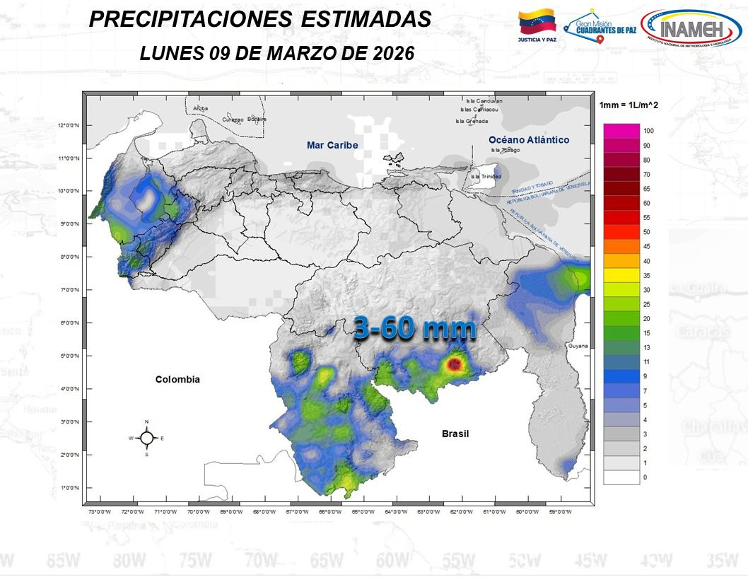 Imagen de INAMEH ADVIERTE SOBRE INCREMENTO DE NUBOSIDAD Y PRECIPITACIONES ESTE LUNES