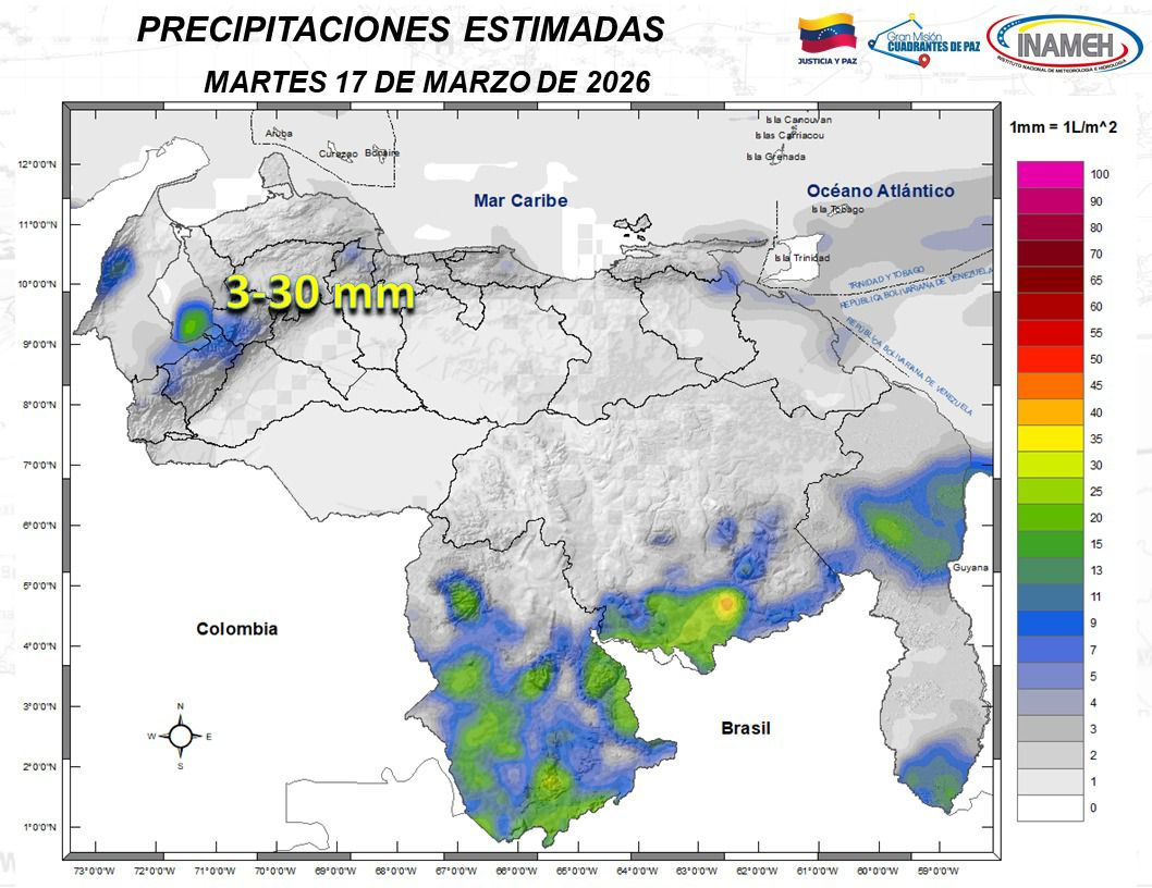 MANTOS NUBOSOS GENERAN PRECIPITACIONES DISPERSAS EN EL PAÍS