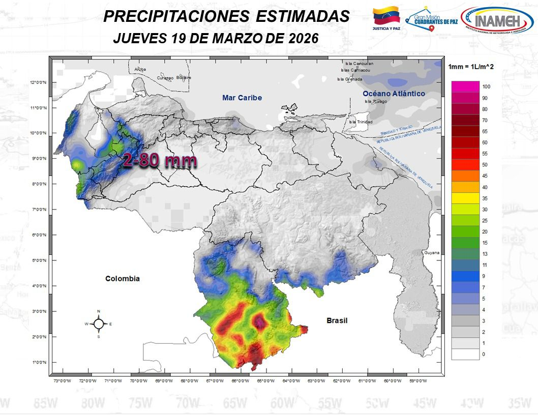 Imagen de CONDICIONES METEOROLÓGICAS ESTABLES CON LLUVIAS AISLADAS EN VARIAS REGIONES DE VENEZUELA