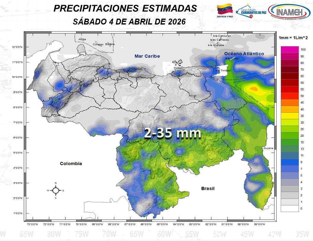 INAMEH REPORTA INCREMENTO DE LLUVIAS PARA ESTE FIN DE SEMANA