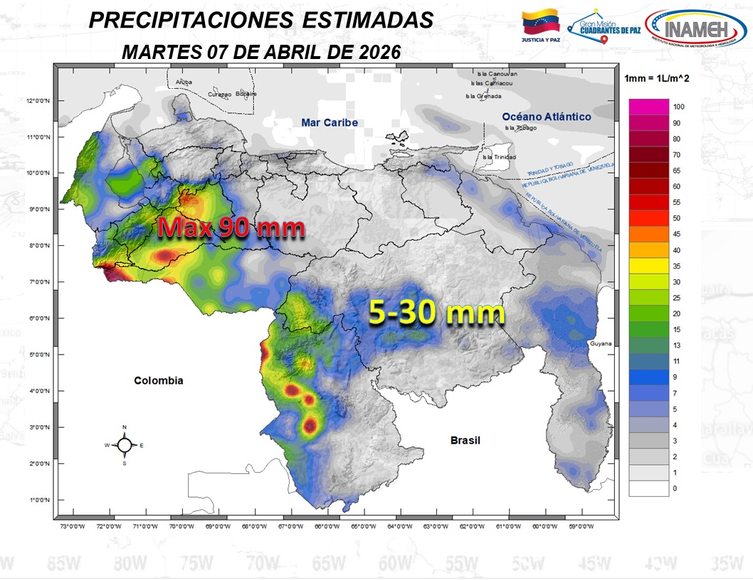 PREVISIONES METEOROLÓGICAS INDICAN LLUVIAS PARA LA REGIÓN CENTRAL Y EL OCCIDENTE DE VENEZUELA