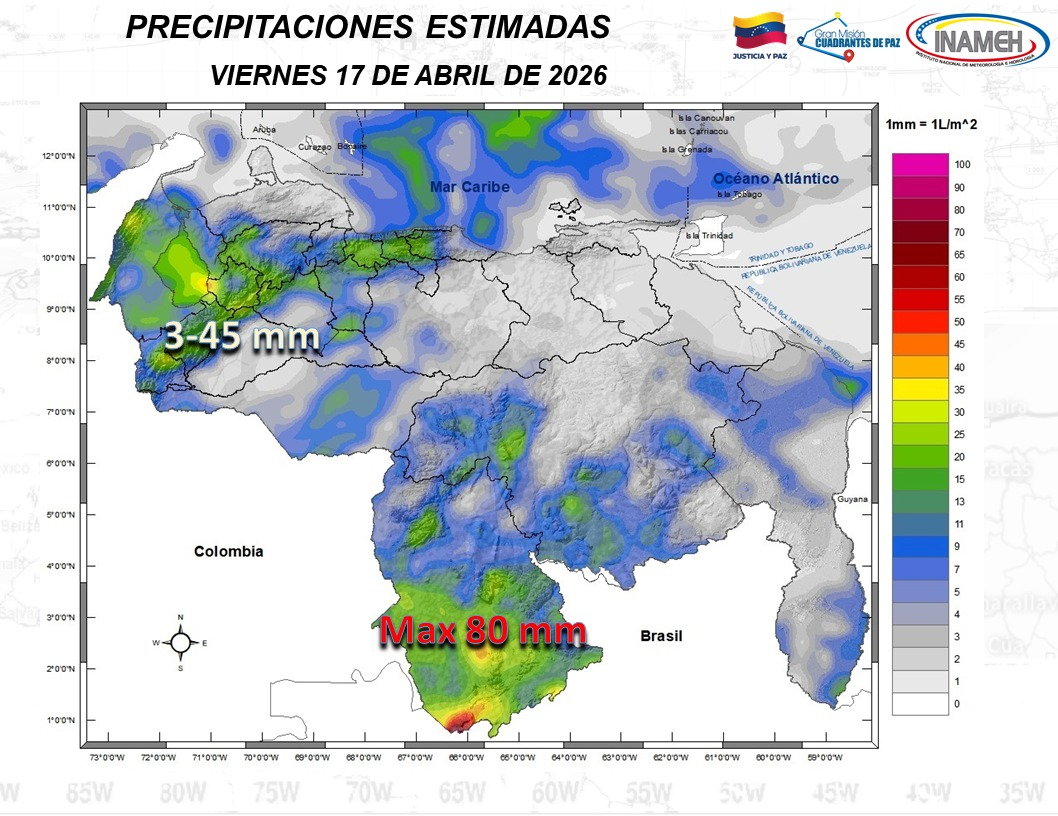 JORNADA DE LLUVIAS Y CIELO NUBLADO PREDOMINARÁN EN GRAN PARTE DE VENEZUELA ESTE VIERNES