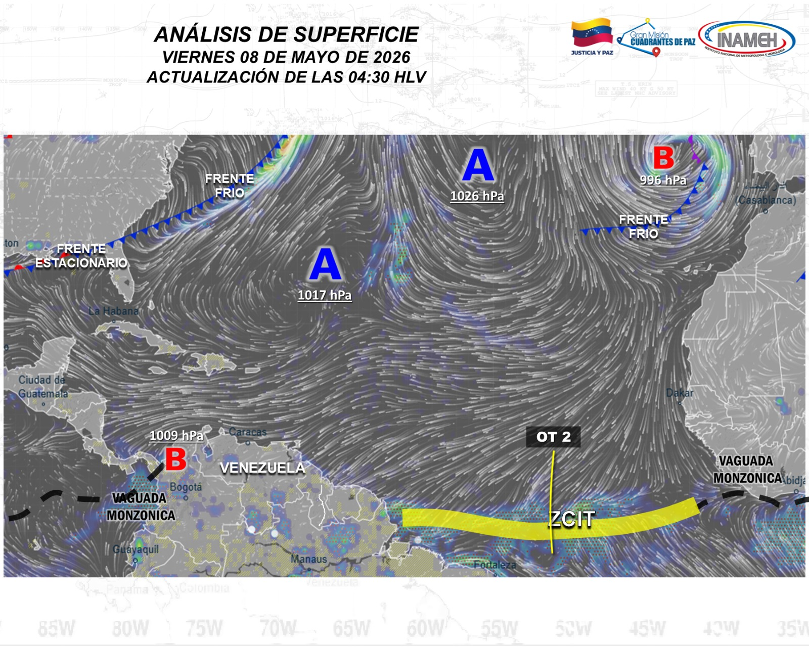 Imagen de INAMEH: VENEZUELA AMANECE CON CONDICIONES METEOROLÓGICAS ESTABLES EN BUENA PARTE DEL PAÍS