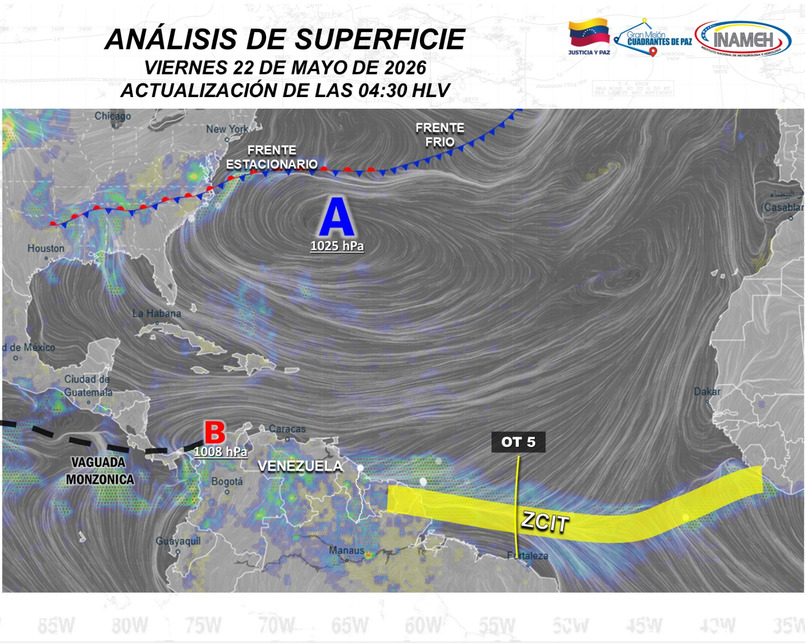Imagen de INAMEH REPORTA CONDICIONES DE NUBOSIDAD PARCIAL CON PRECIPITACIONES DE INTENSIDAD VARIABLE  EN GRAN PARTE DEL PAÍS