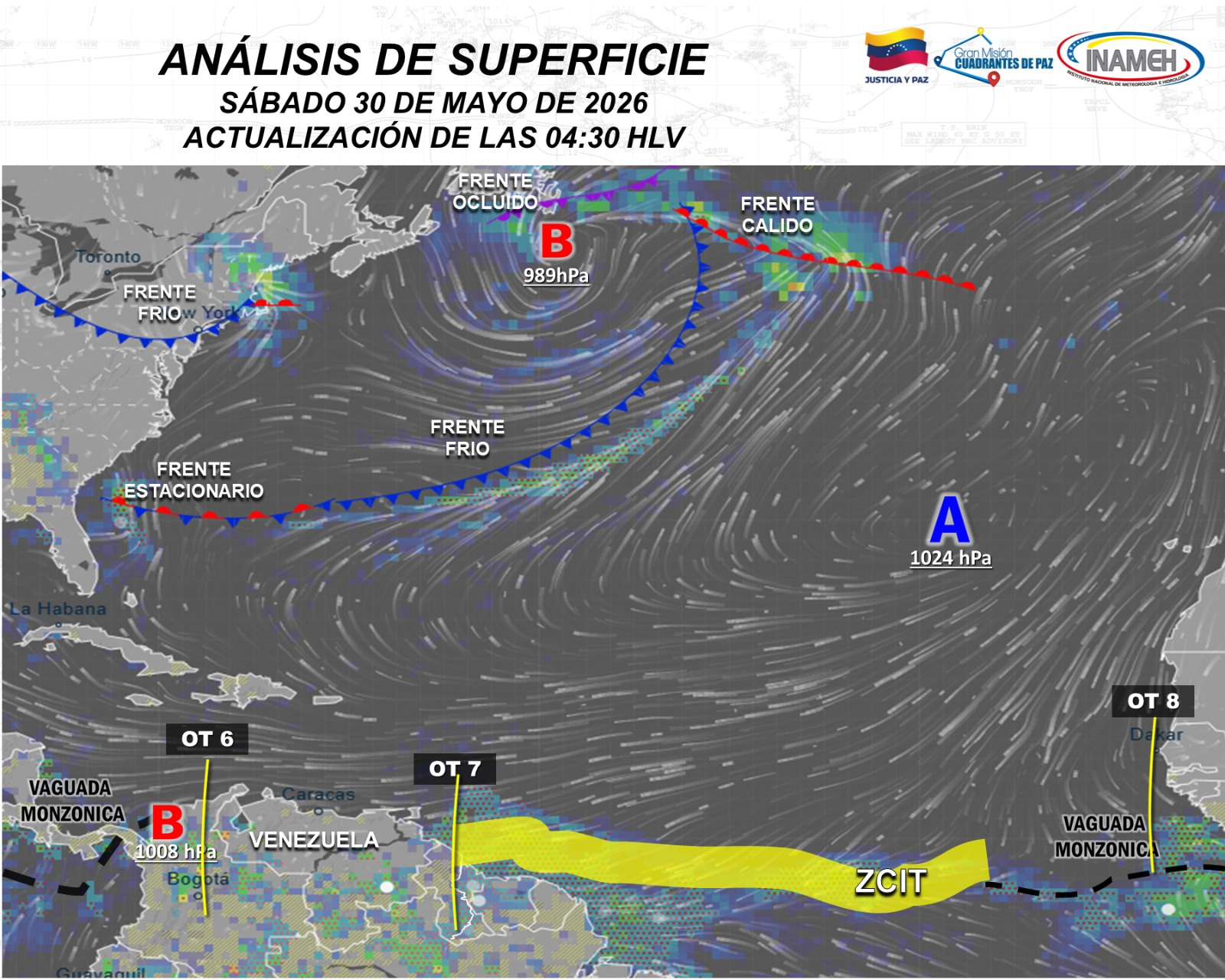 Imagen de INAMEH PREVÉ LLUVIAS DISPERSAS EN VARIAS REGIONES DEL PAÍS PARA ESTE SÁBADO