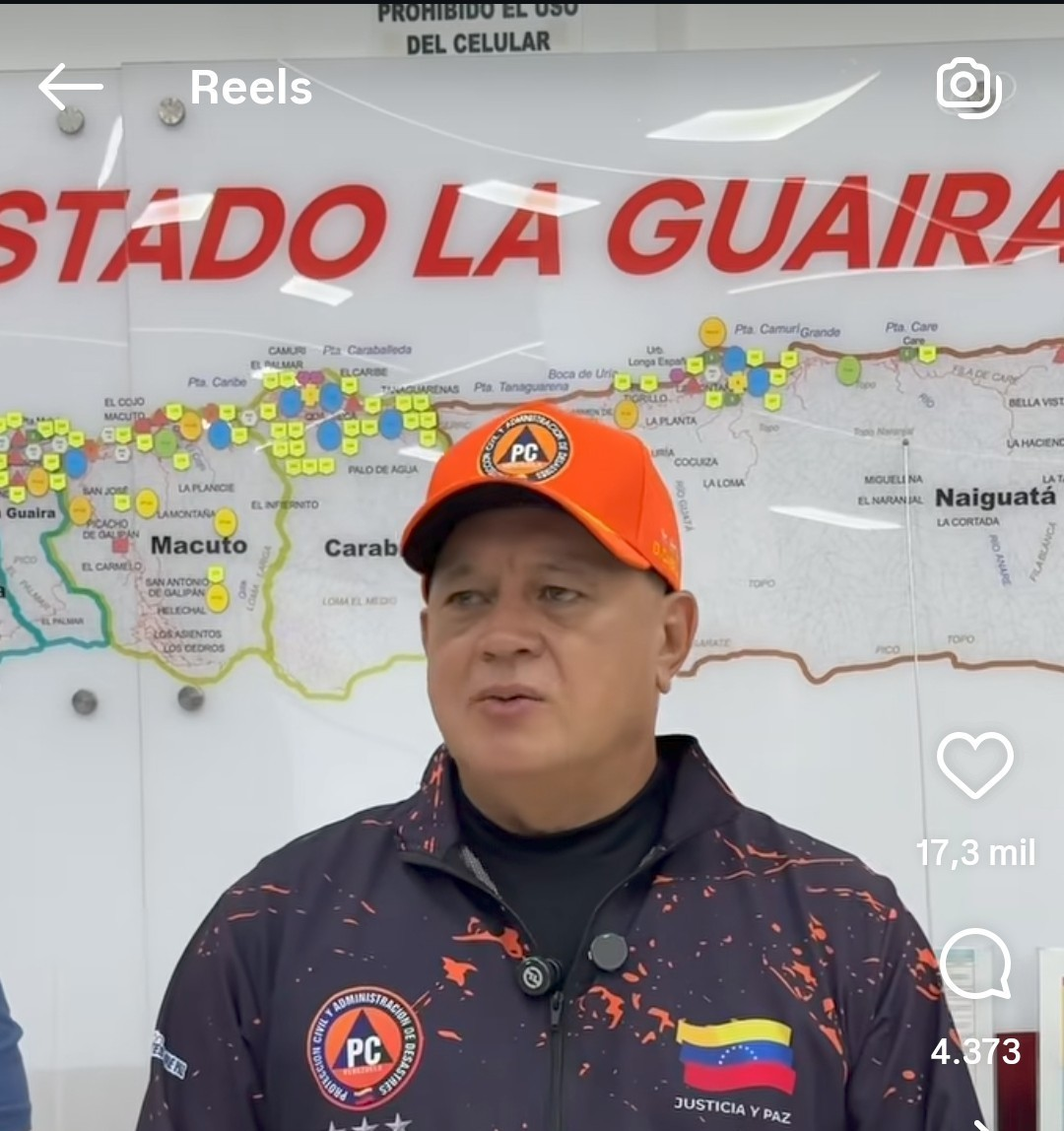 VICEPRESIDENTE DIOSDADO CABELLO ACLARA QUE NO EXISTE ALERTA DE TSUNAMI EN EL PAÍS