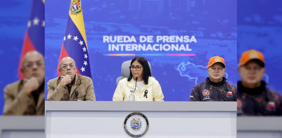 PRESIDENTA (E) DELCY RODRÍGUEZ OFRECE RUEDA DE PRENSA SOBRE BALANCE DE DAÑOS Y LAS ACCIONES EMPRENDIDAS TRAS EL DOBLE TERREMOTO DEL 24 DE JUNIO