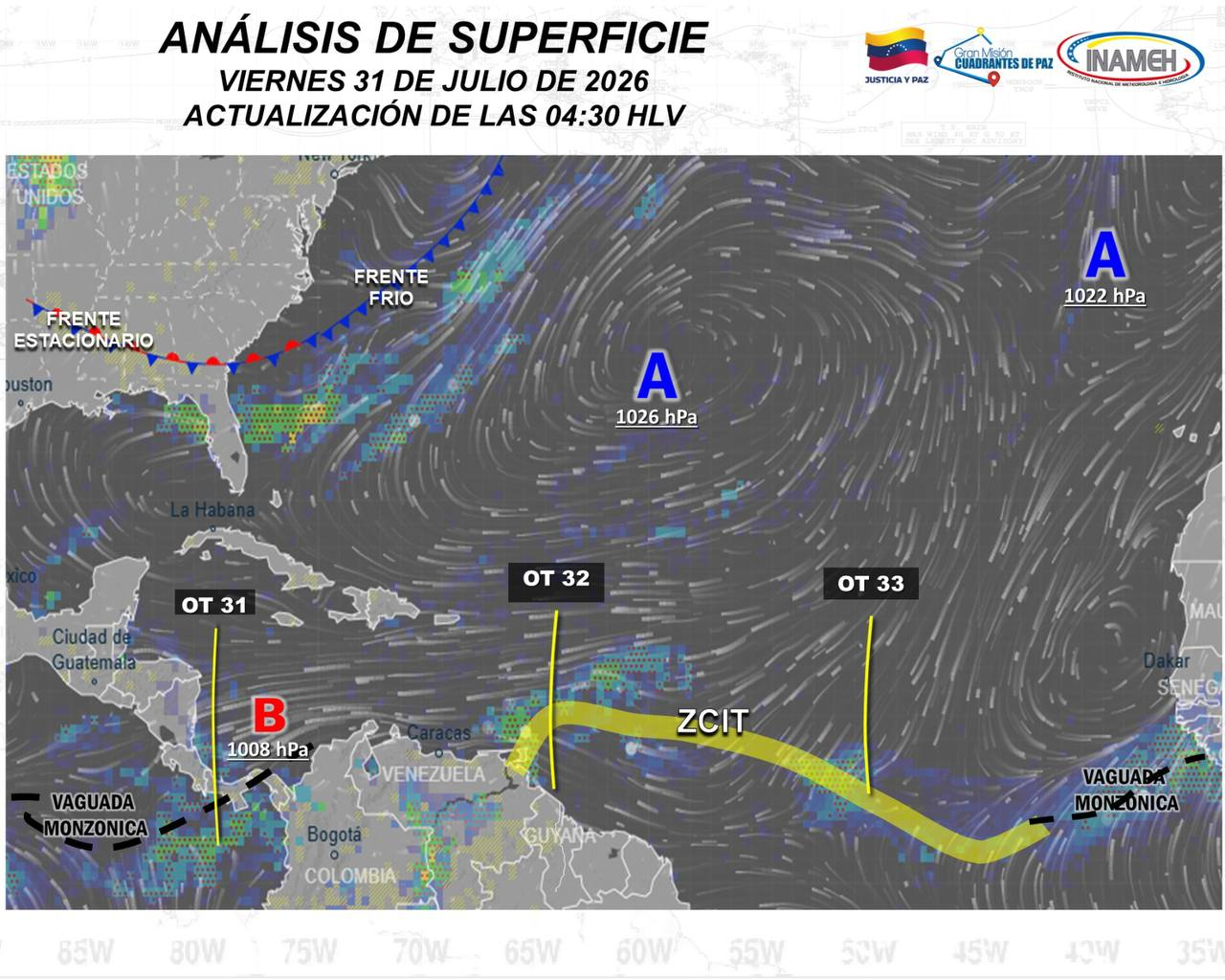 INAMEH PREVÉ LLUVIAS Y PRESENCIA DE POLVO DEL SAHARA ESTE VIERNES