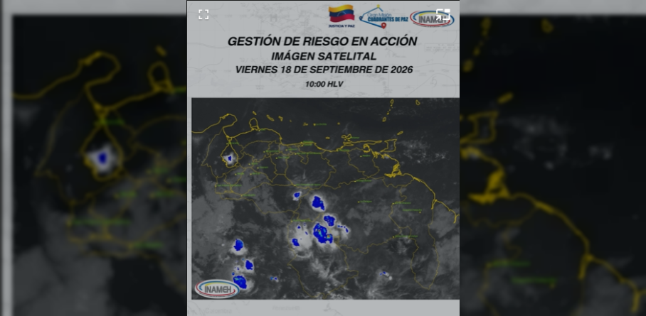 Imagen de INAMEH: VENEZUELA AMANECE CON NUBOSIDAD Y LLUVIAS EN VARIAS REGIONES DEL PAÍS