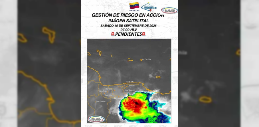 Imagen de VENEZUELA AMANECE CON NUBOSIDAD Y LLUVIAS EN VARIAS REGIONES DEL PAÍS ESTE 19 DE SEPTIEMBRE