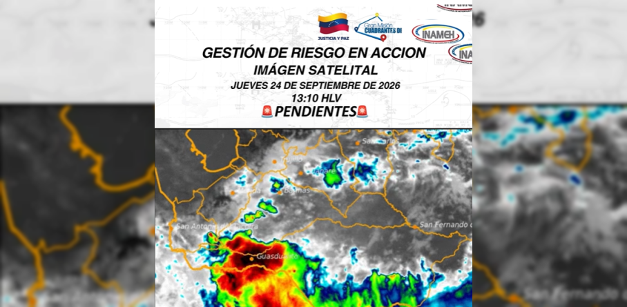 Imagen de INAMEH PREVÉ LLUVIAS CON DESCARGAS ELÉCTRICAS EN VARIAS REGIONES DE VENEZUELA ESTE JUEVES